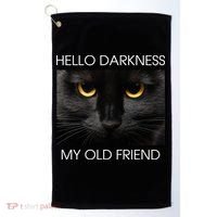 Hello Darkness My Old Friend Cat Golf Towel thumb 0