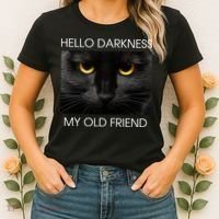 Hello Darkness My Old Friend Cat Women's T-Shirt thumb 2