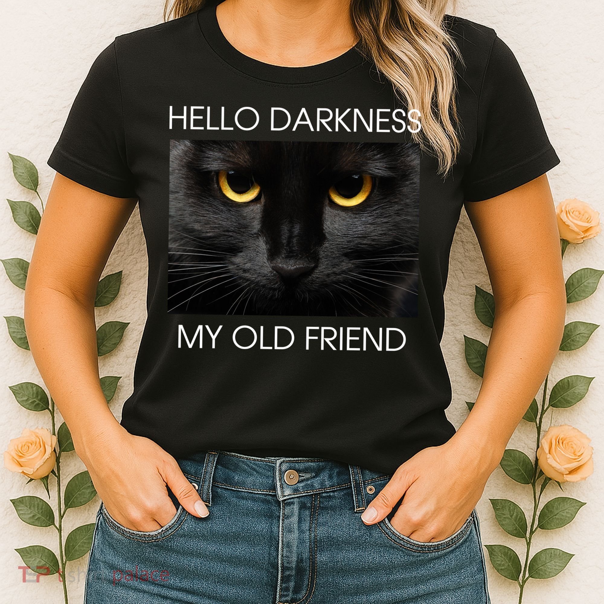 Hello Darkness My Old Friend Cat Women's T-Shirt
