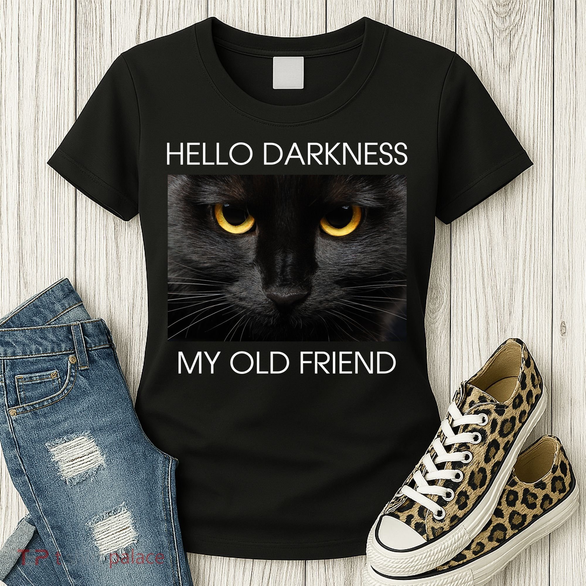 Hello Darkness My Old Friend Cat Women's T-Shirt