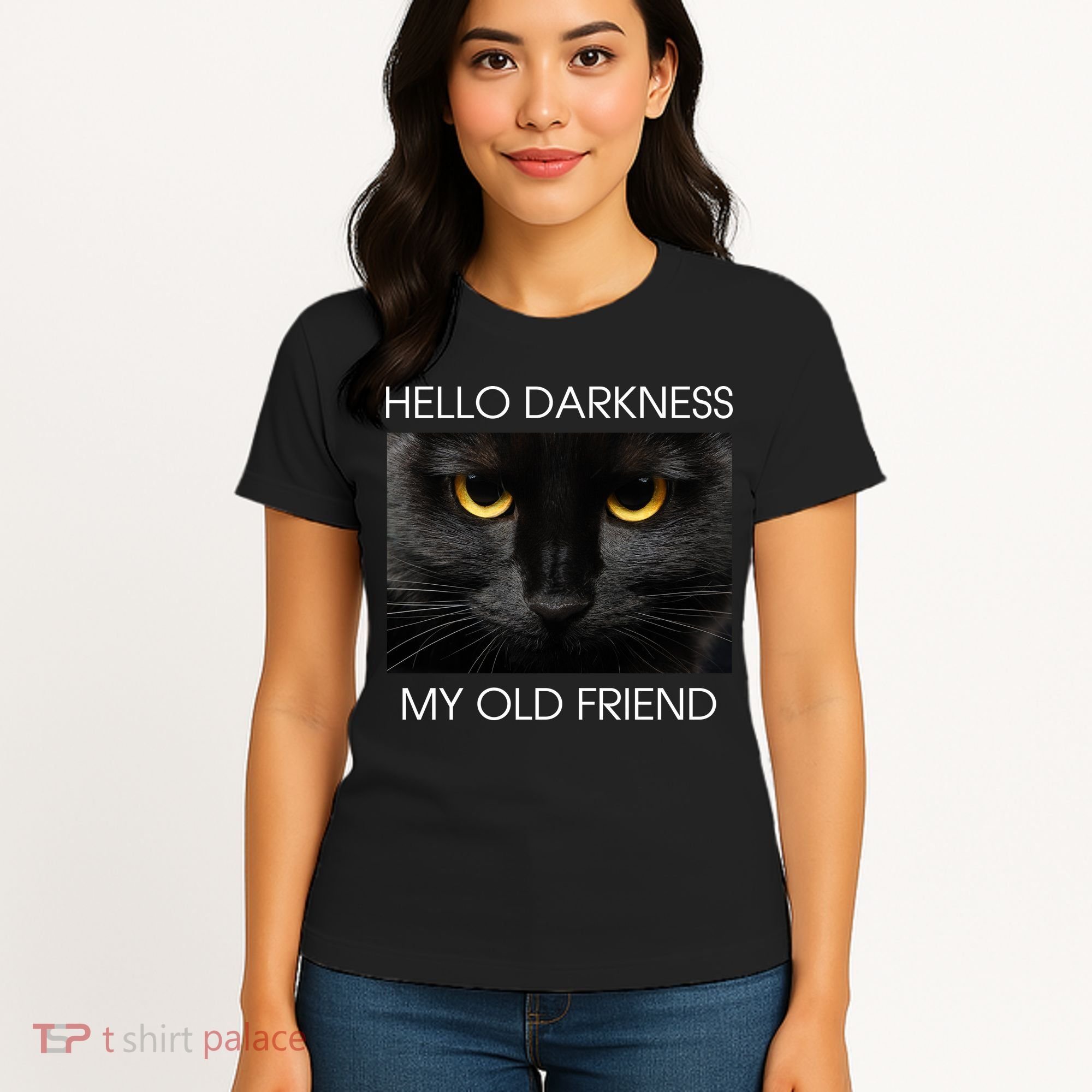 Hello Darkness My Old Friend Cat Women's T-Shirt