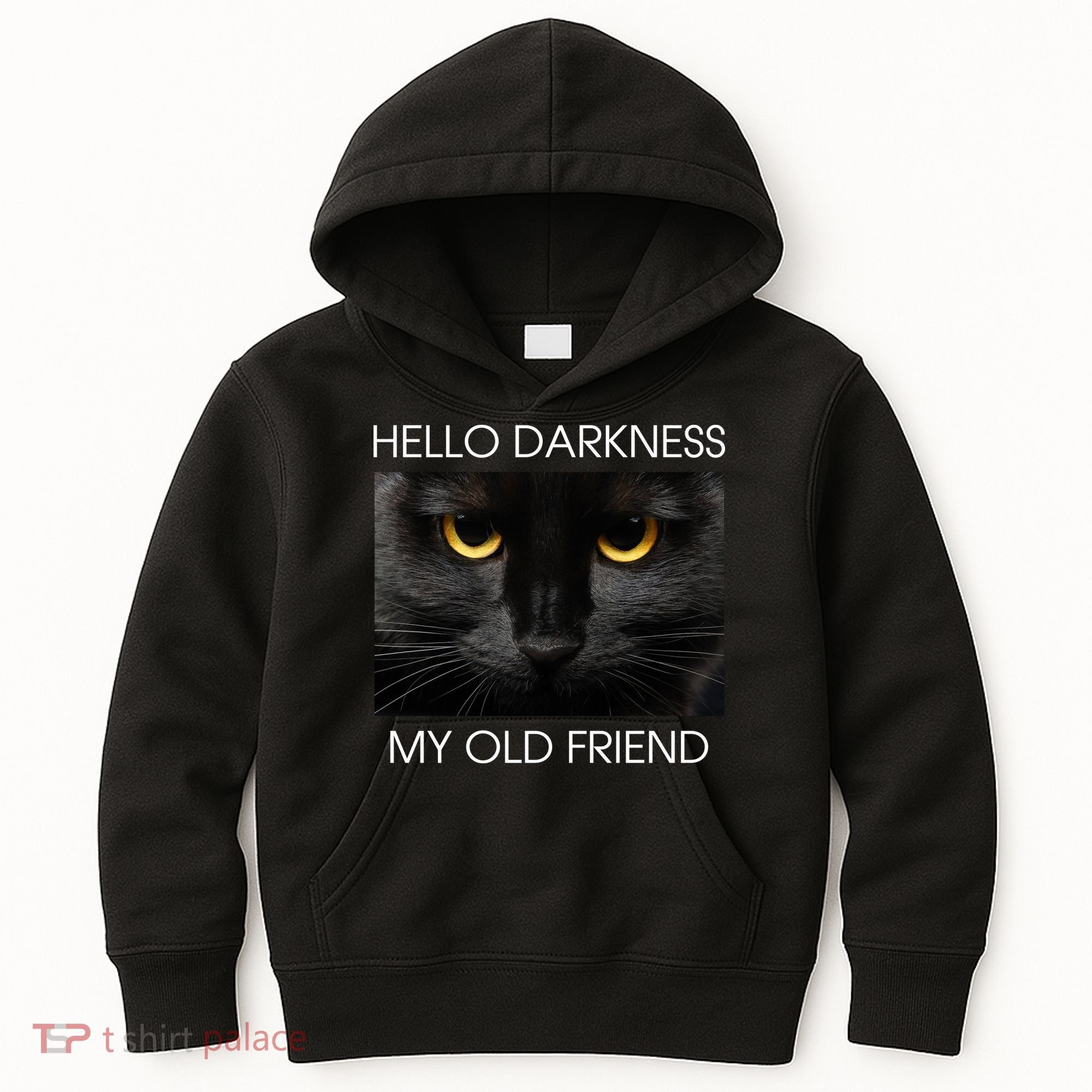 Hello Darkness My Old Friend Cat Kids Hoodie
