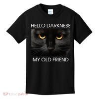 Hello Darkness My Old Friend Cat Kids T-Shirt thumb 0