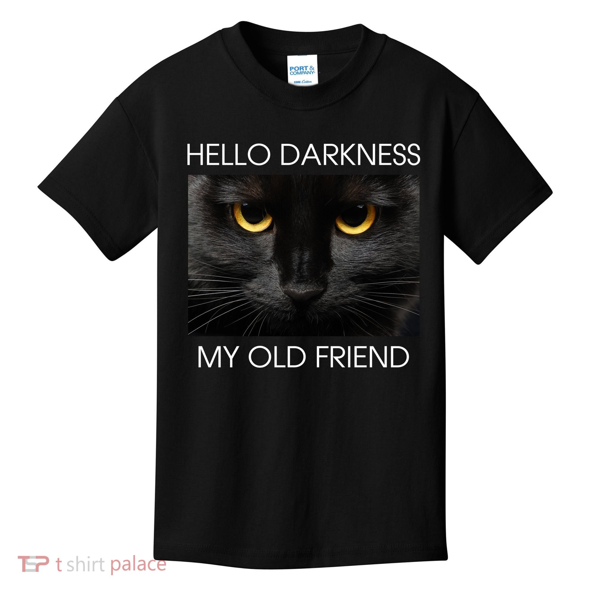Hello Darkness My Old Friend Cat Kids T-Shirt