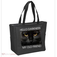 Hello Darkness My Old Friend Cat Tote Bag thumb 2