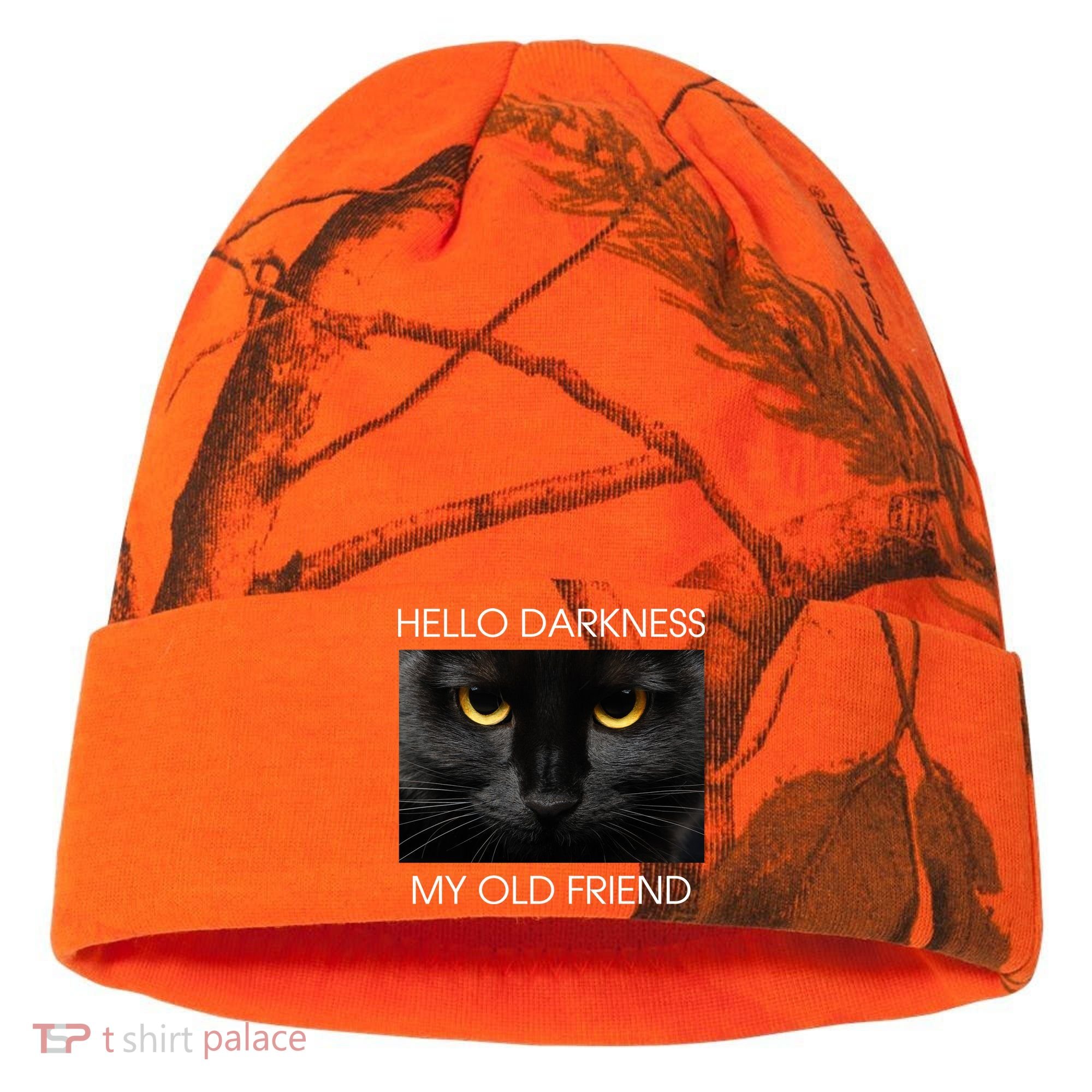 Hello Darkness My Old Friend Cat Kati Licensed 12" Camo Cuffed Beanie