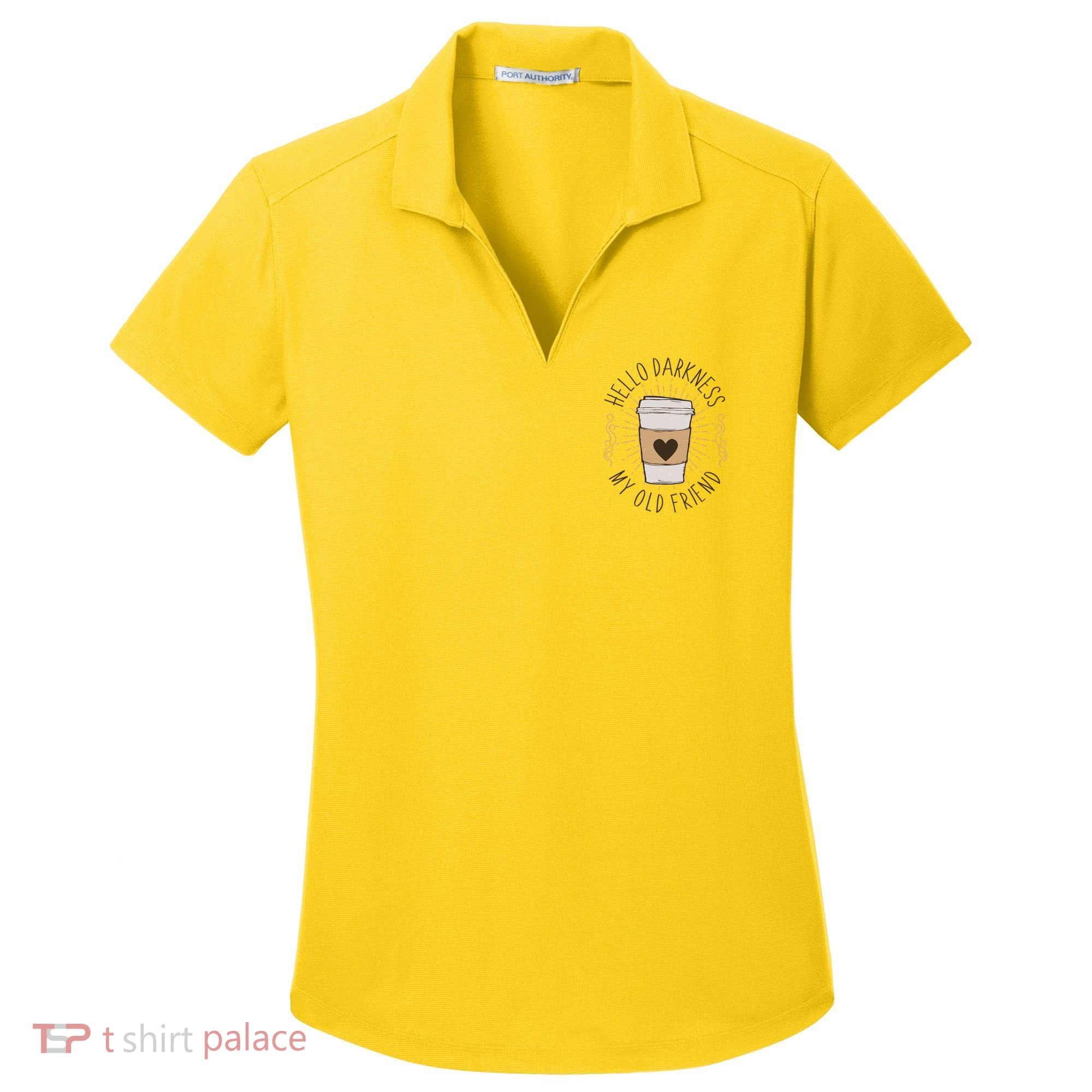Hello Darkness My Old Friend Coffee Lover Women's Dry Zone Grid Polo