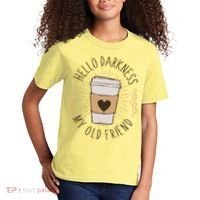 Hello Darkness My Old Friend Coffee Lover Kids T-Shirt thumb 2