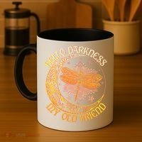 Hello Darkness My Old Friend Dragonfly Moon Coffee Mug thumb 4