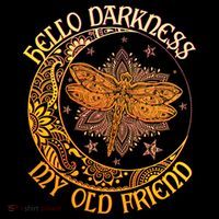 Hello Darkness My Old Friend Dragonfly Moon Ornament thumb 1