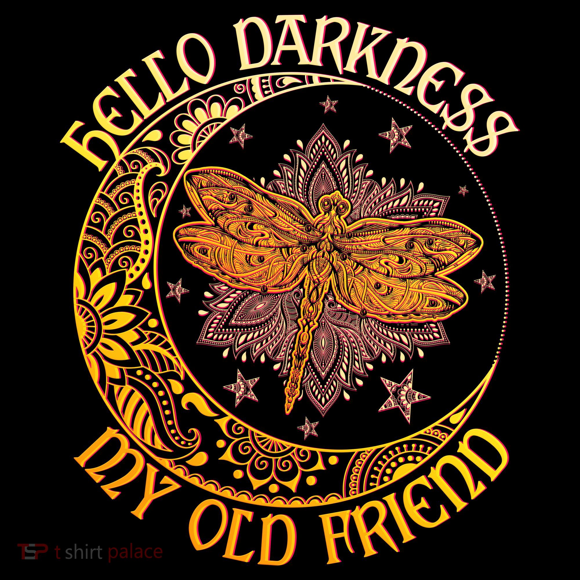Hello Darkness My Old Friend Dragonfly Moon PosiCharge Competitor Tank