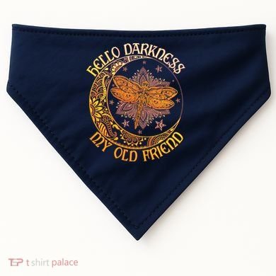 Hello Darkness My Old Friend Dragonfly Moon USA-Made Doggie Bandana