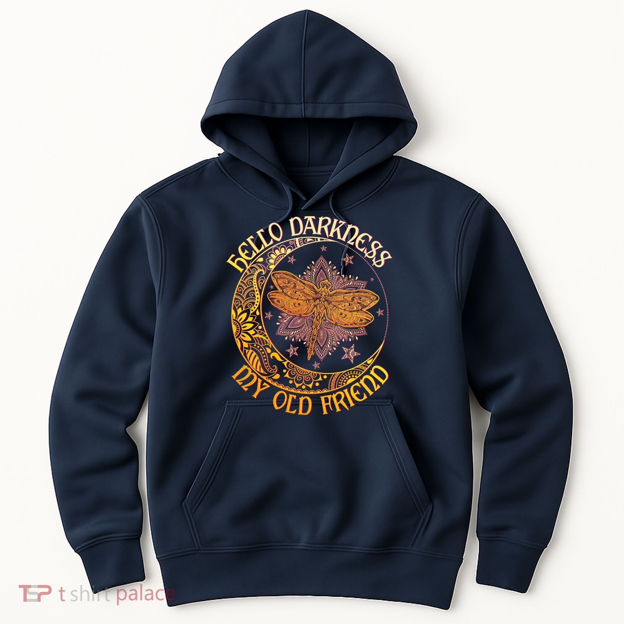 Hello Darkness My Old Friend Dragonfly Moon Hoodie