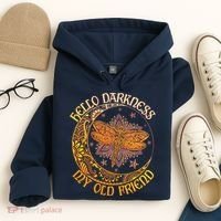 Hello Darkness My Old Friend Dragonfly Moon Hoodie thumb 4