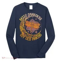 Hello Darkness My Old Friend Dragonfly Moon Long Sleeve Shirt thumb 0
