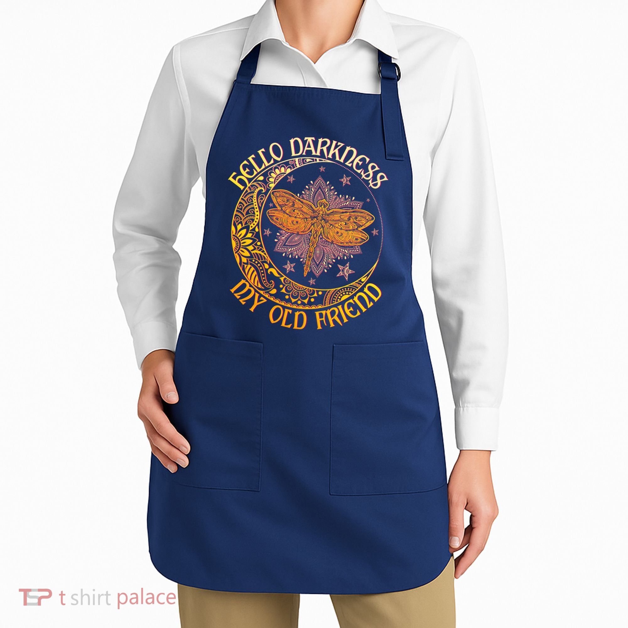 Hello Darkness My Old Friend Dragonfly Moon Apron