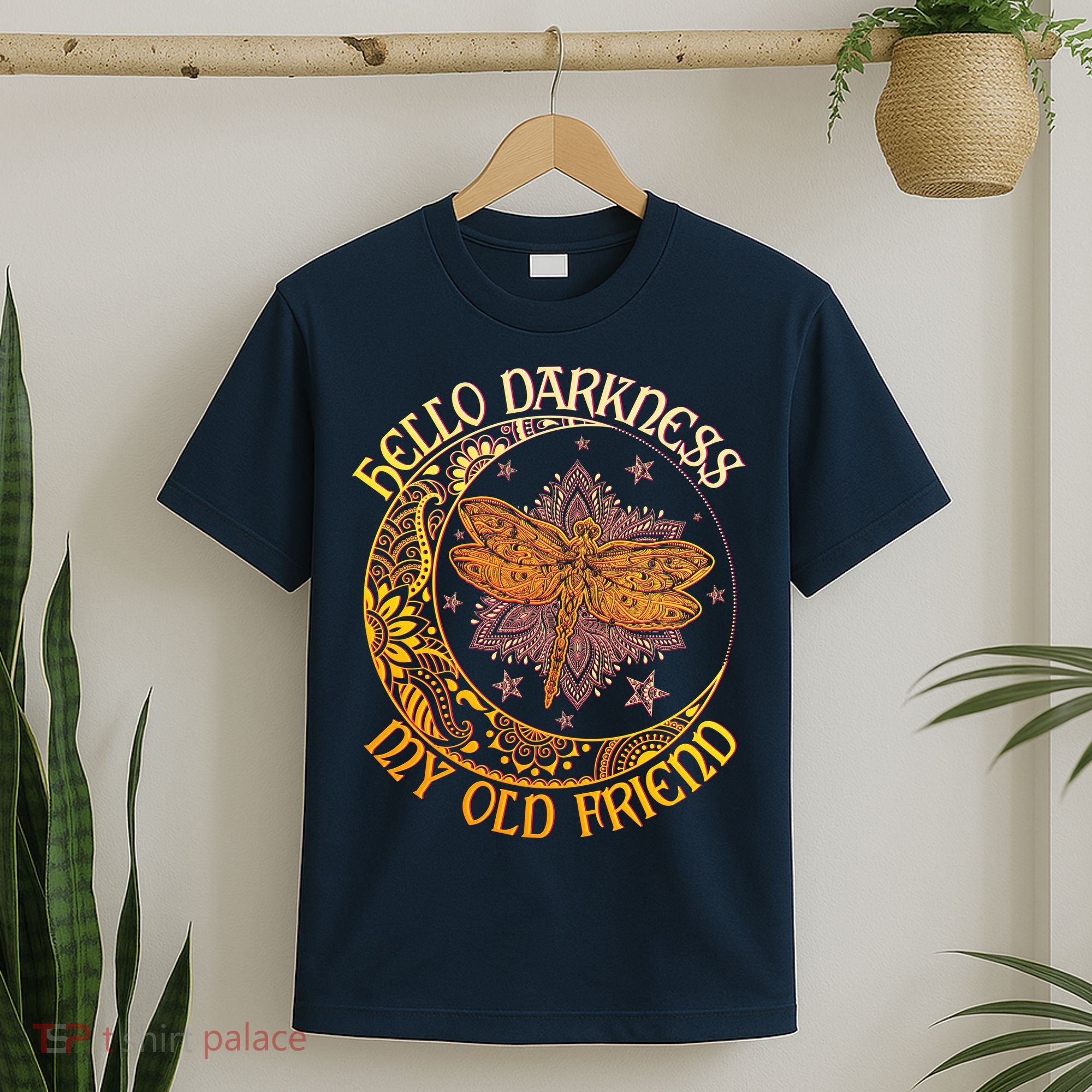 Hello Darkness My Old Friend Dragonfly Moon T-Shirt