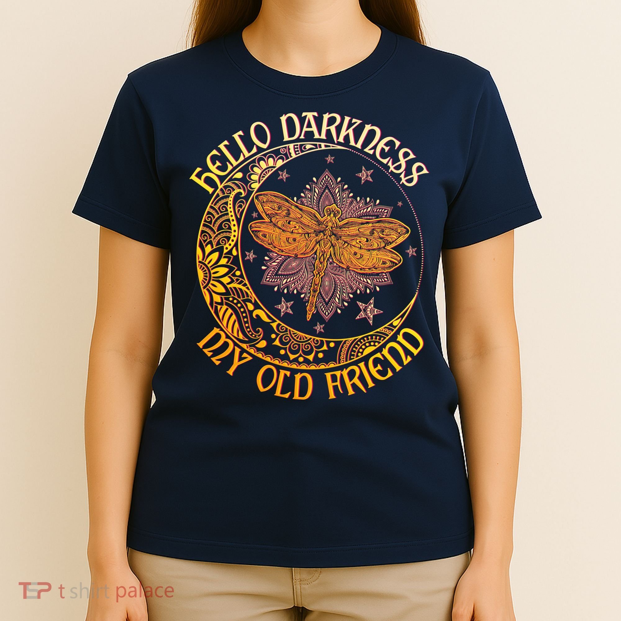 Hello Darkness My Old Friend Dragonfly Moon T-Shirt