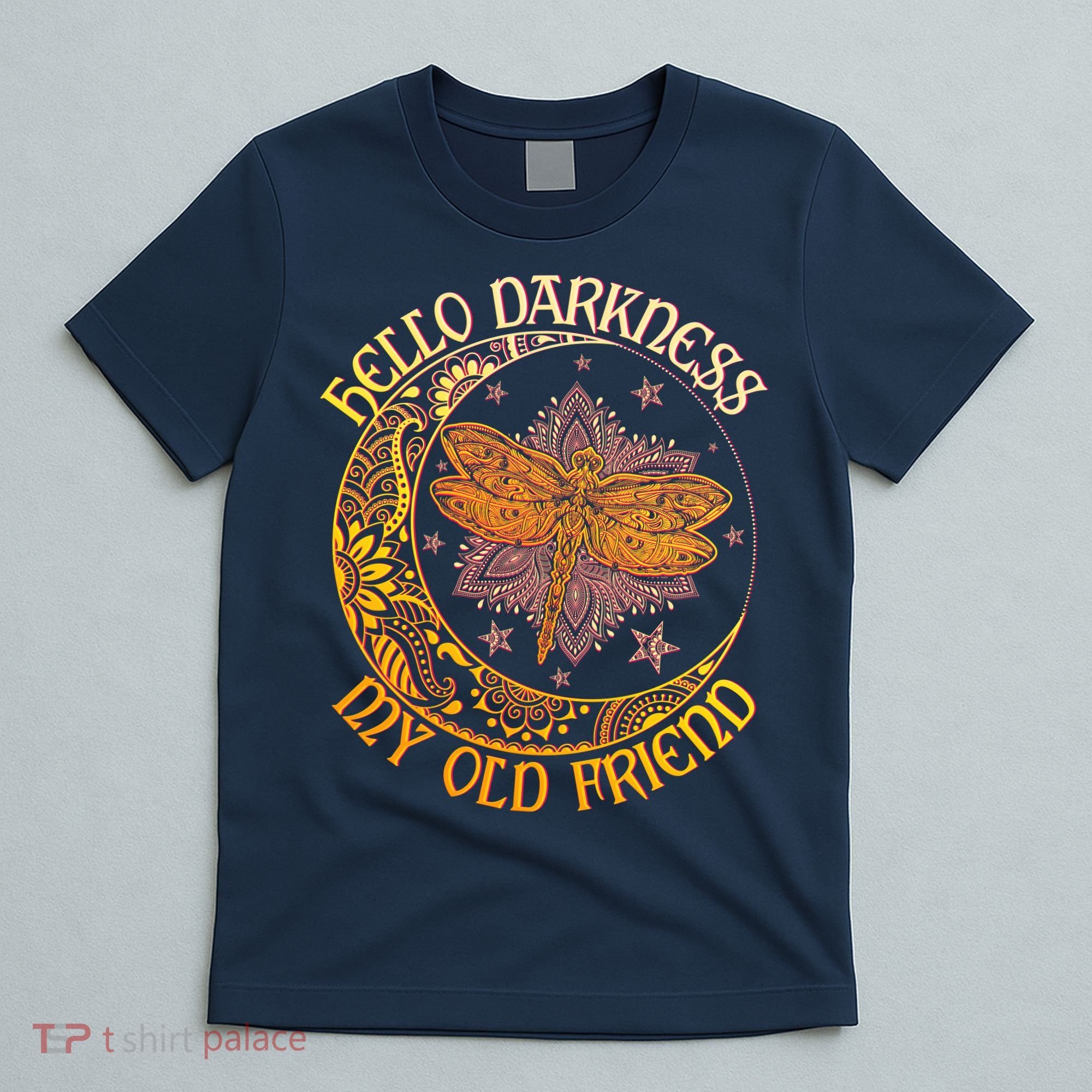 Hello Darkness My Old Friend Dragonfly Moon T-Shirt