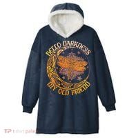 Hello Darkness My Old Friend Dragonfly Moon Hooded Wearable Blanket thumb 0