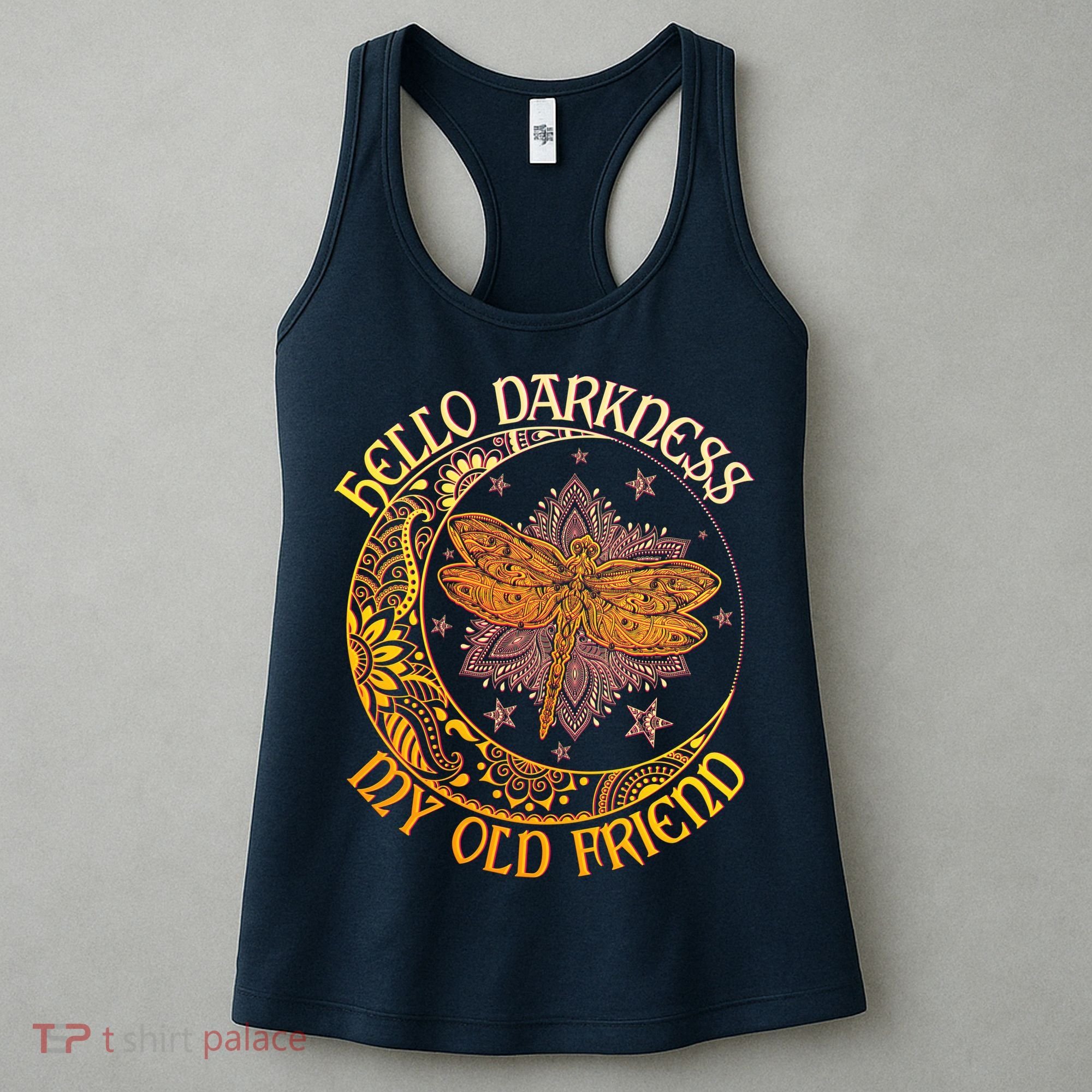 Hello Darkness My Old Friend Dragonfly Moon Women's Tank Top