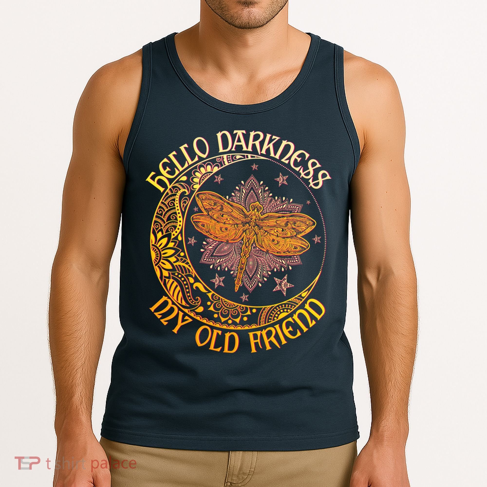 Hello Darkness My Old Friend Dragonfly Moon Tank Top