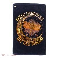 Hello Darkness My Old Friend Dragonfly Moon Golf Towel thumb 0