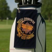 Hello Darkness My Old Friend Dragonfly Moon Golf Towel thumb 2