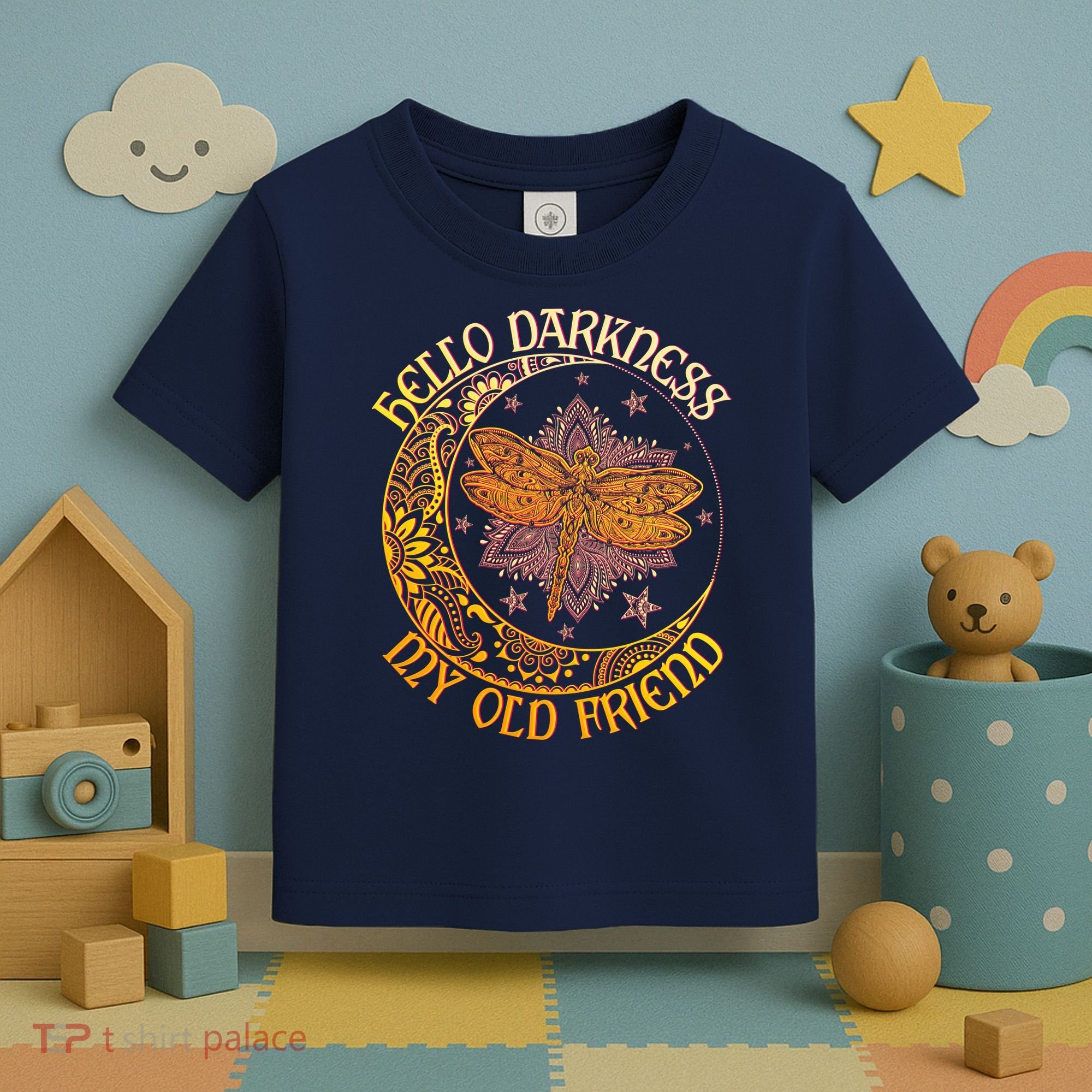 Hello Darkness My Old Friend Dragonfly Moon Toddler T-Shirt