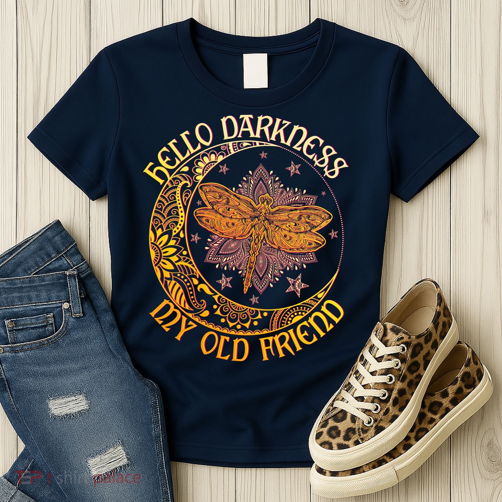 Hello Darkness My Old Friend Dragonfly Moon Women's T-Shirt