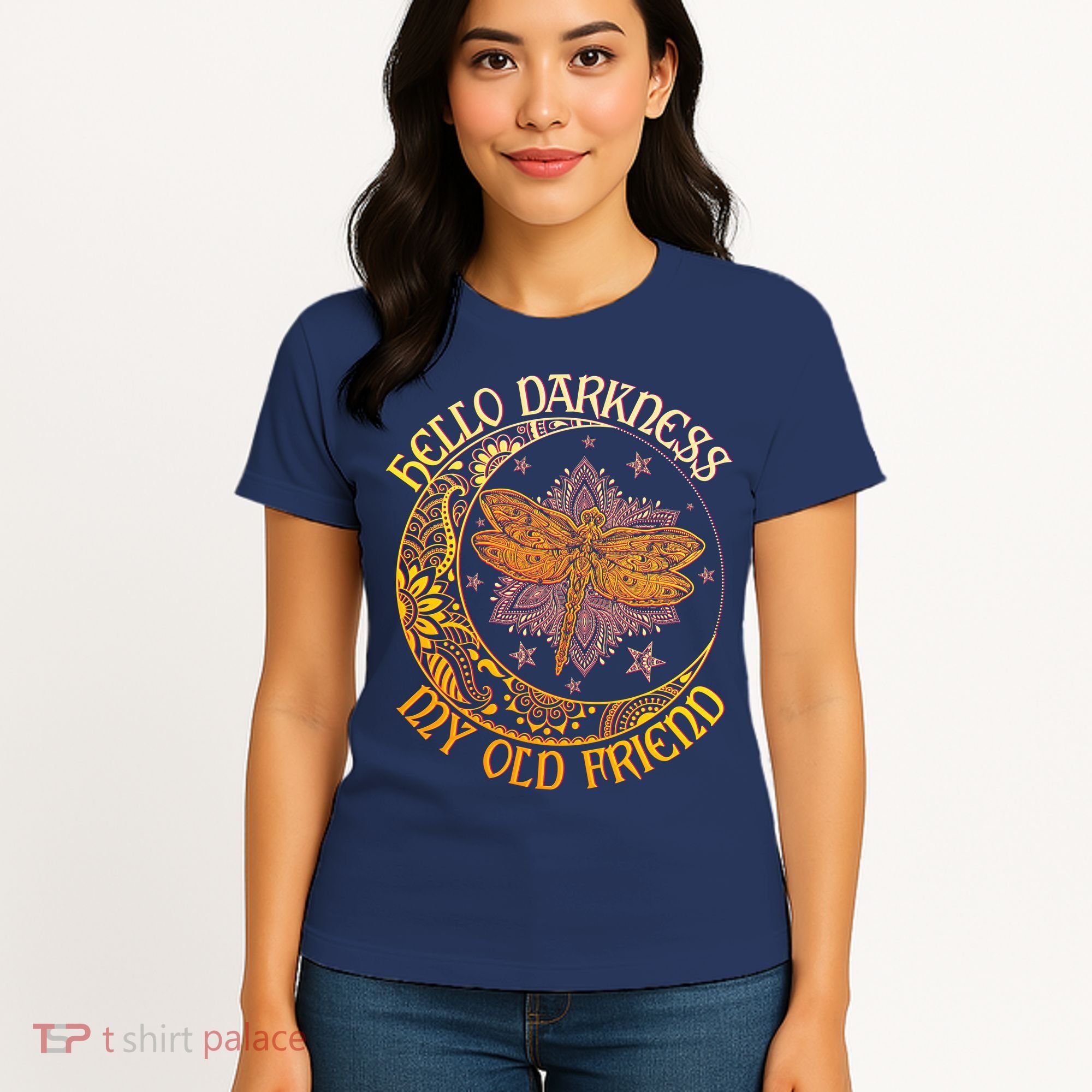 Hello Darkness My Old Friend Dragonfly Moon Women's T-Shirt
