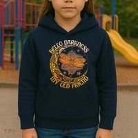 Hello Darkness My Old Friend Dragonfly Moon Kids Hoodie thumb 3