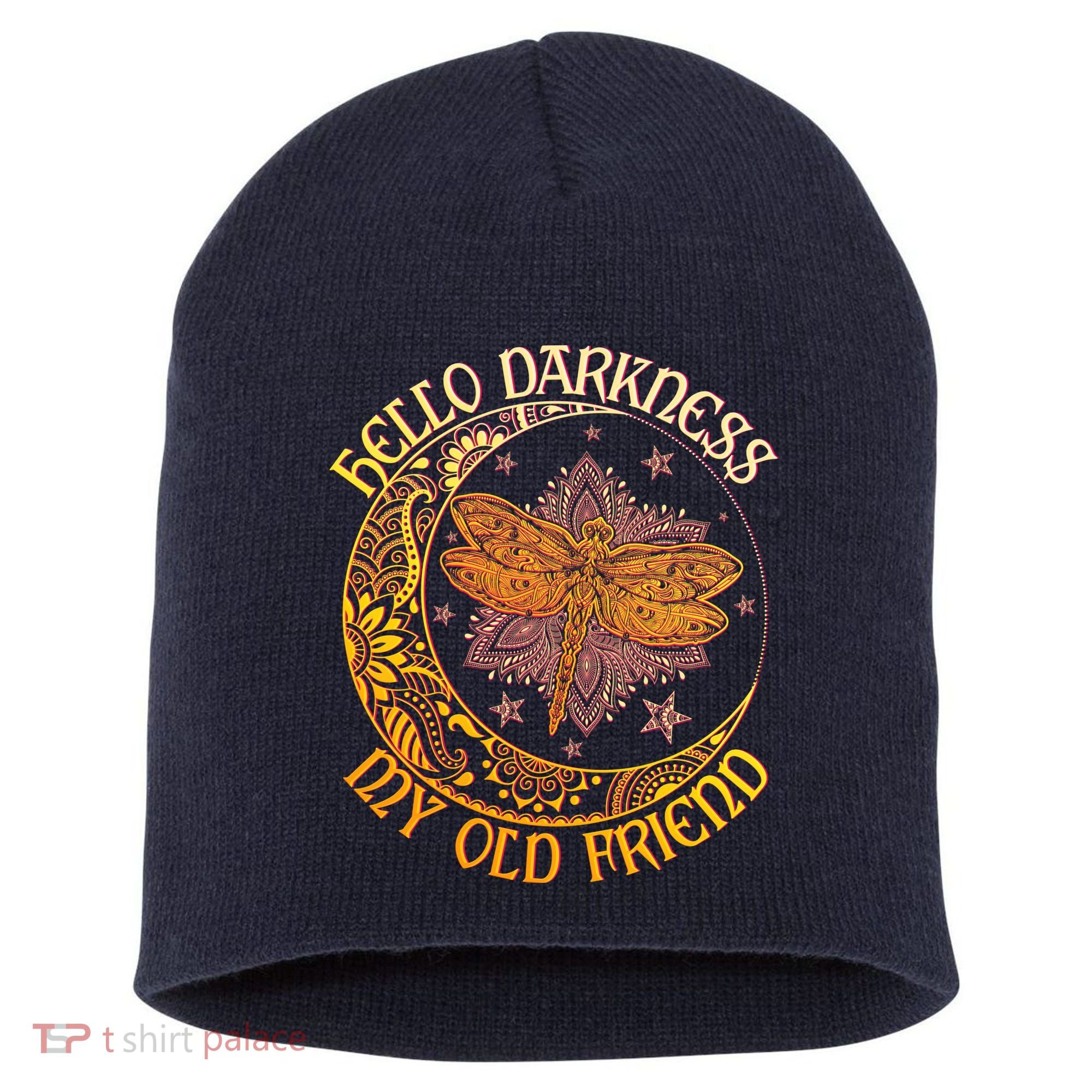Hello Darkness My Old Friend Dragonfly Moon Short Acrylic Beanie