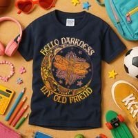 Hello Darkness My Old Friend Dragonfly Moon Kids T-Shirt thumb 3