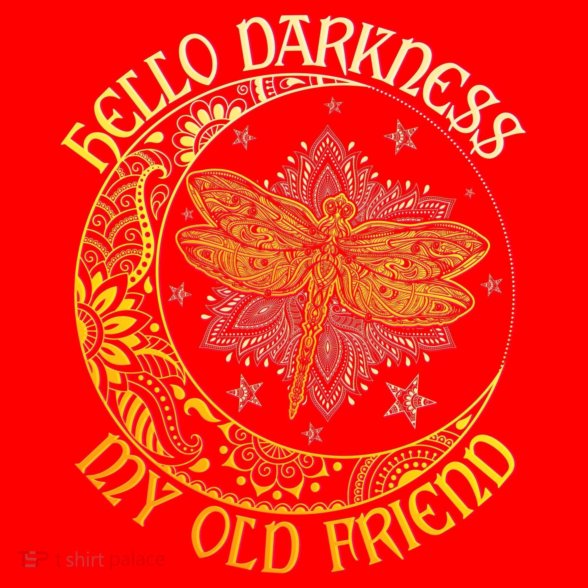 Hello Darkness My Old Friend Dragonfly Moon Santa Hat