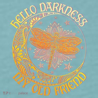 Hello Darkness My Old Friend Dragonfly Moon Sueded Cloud Jersey T-Shirt