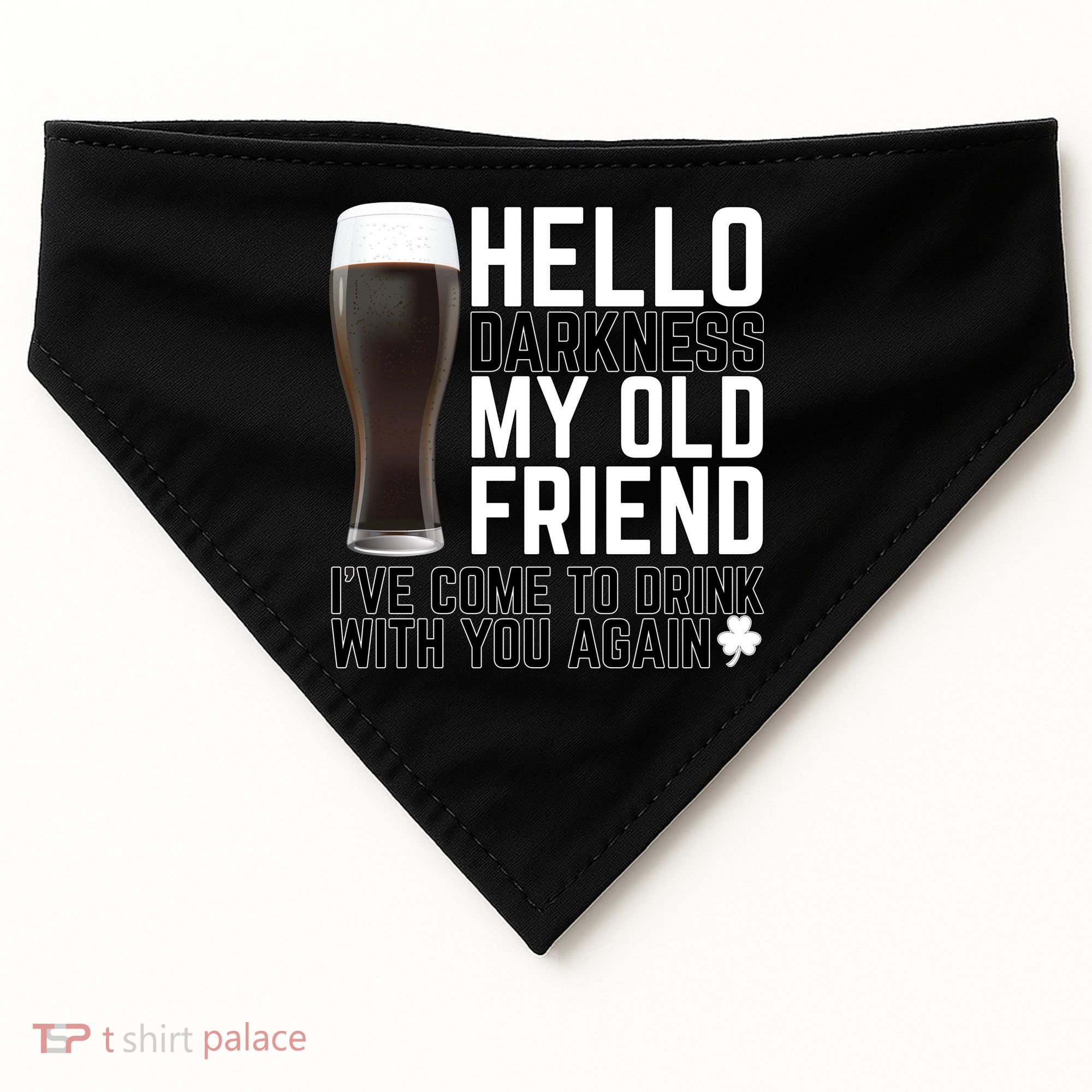 Hello Darkness My Old Friend Funny Drinking USA-Made Doggie Bandana