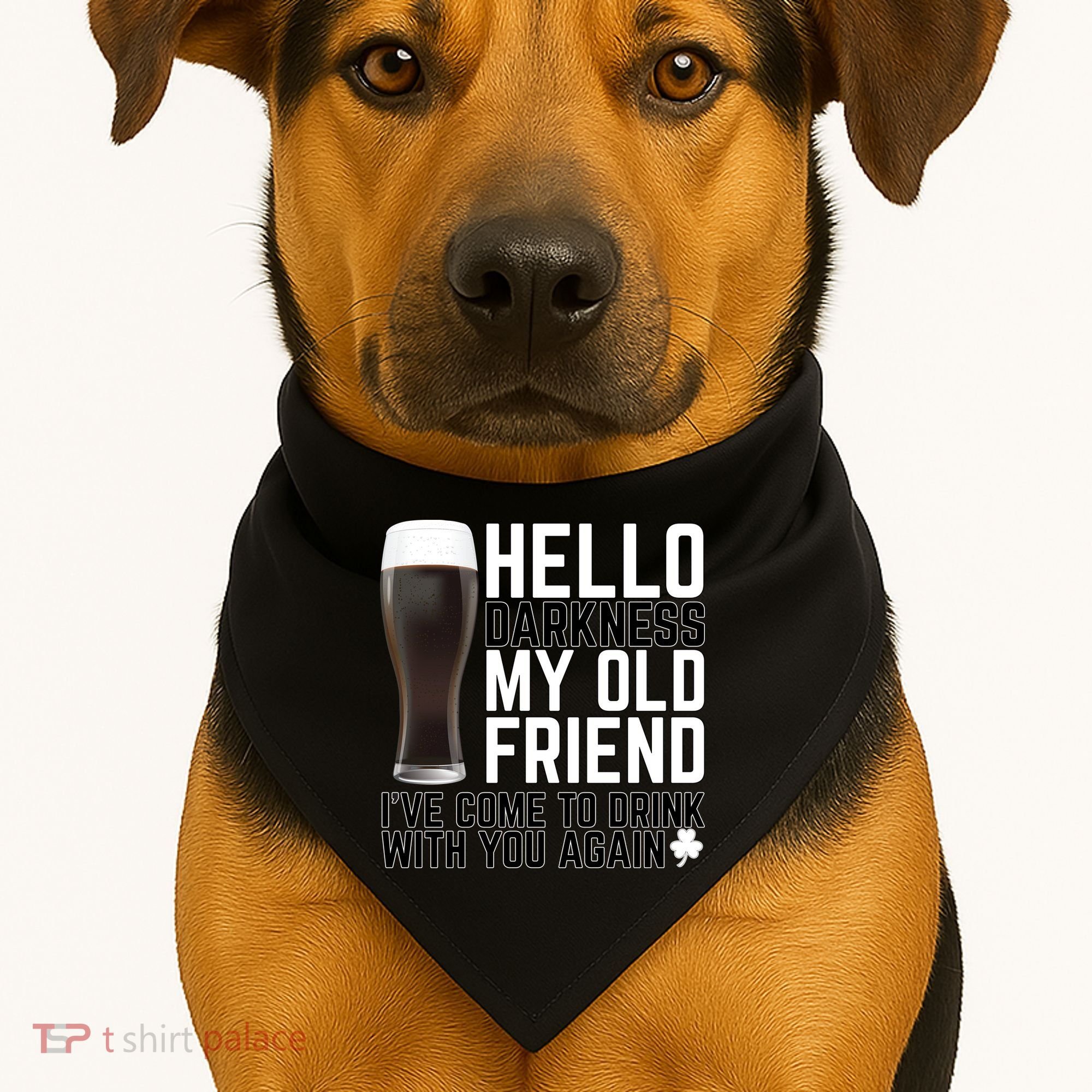 Hello Darkness My Old Friend Funny Drinking USA-Made Doggie Bandana