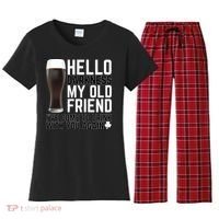 Hello Darkness My Old Friend Funny Drinking Women's Flannel Pajama Set thumb 0