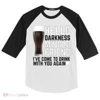 Hello Darkness My Old Friend Funny Drinking Kids Colorblock Raglan Jersey thumb 0