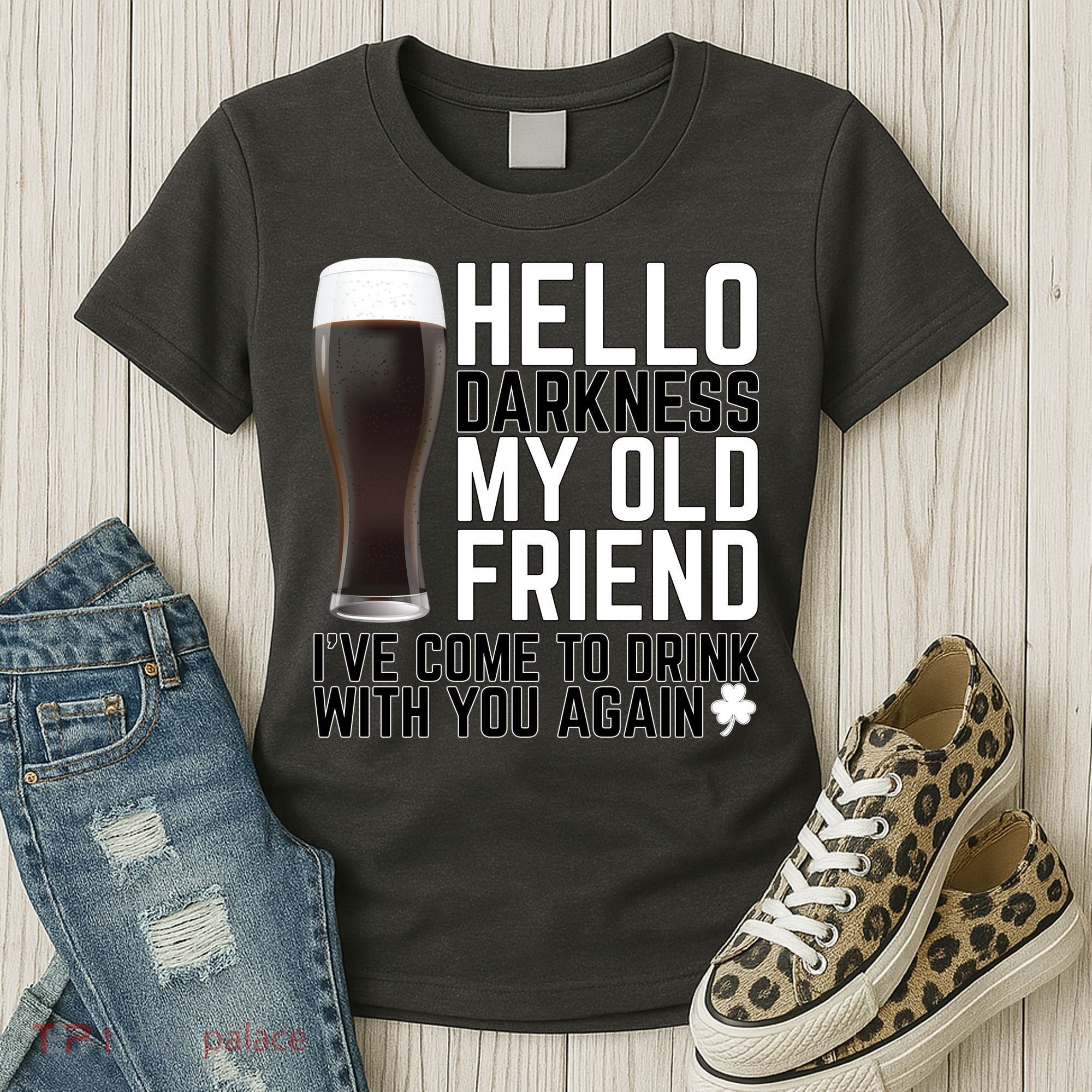 Hello Darkness My Old Friend Funny Drinking Women's T-Shirt