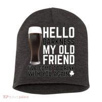 Hello Darkness My Old Friend Funny Drinking Short Acrylic Beanie thumb 0