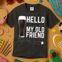Hello Darkness My Old Friend Funny Drinking Kids T-Shirt thumb 3