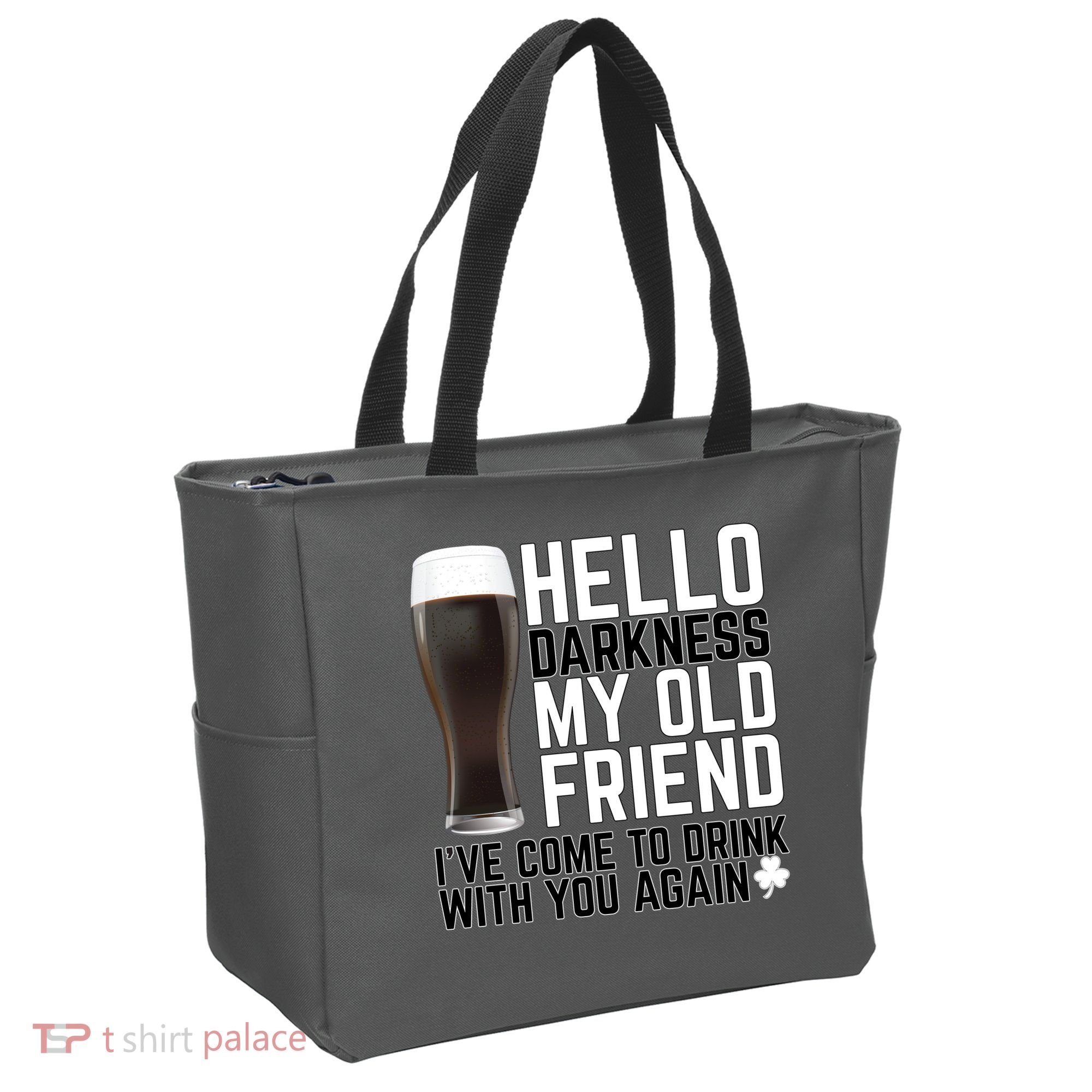 Hello Darkness My Old Friend Funny Drinking Tote Bag