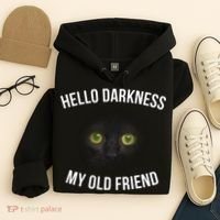 Hello Darkness My Old Friend Scary Cat Hoodie thumb 4