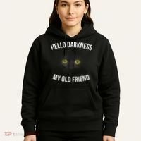 Hello Darkness My Old Friend Scary Cat Hoodie thumb 5