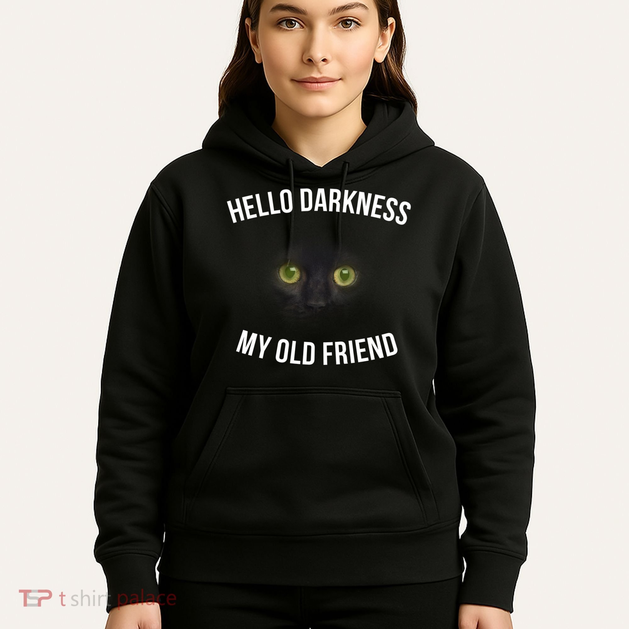 Hello Darkness My Old Friend Scary Cat Hoodie