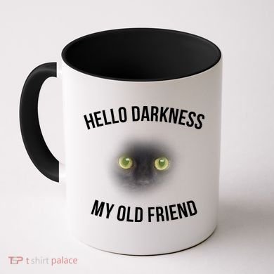 Hello Darkness My Old Friend Scary Cat Coffee Mug