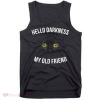 Hello Darkness My Old Friend Scary Cat Tank Top thumb 0