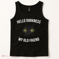 Hello Darkness My Old Friend Scary Cat Tank Top thumb 2